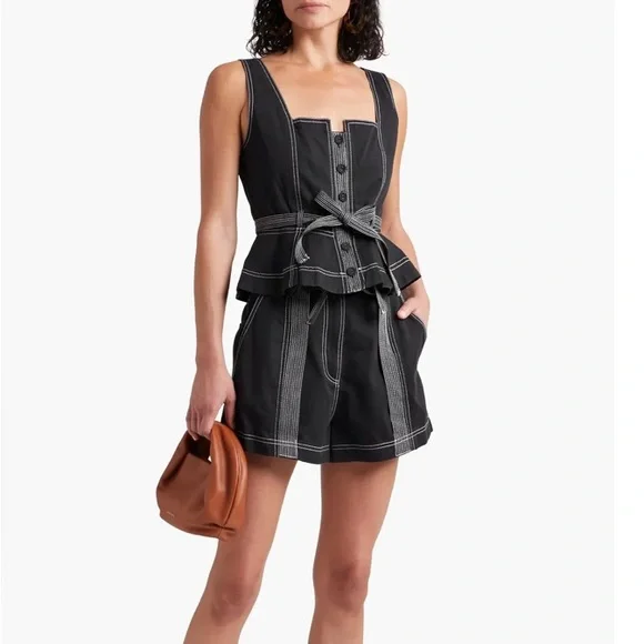 Ulla Johnson cotton twill peplum top - 2 - Picture 2 of 7